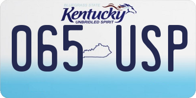 KY license plate 065USP
