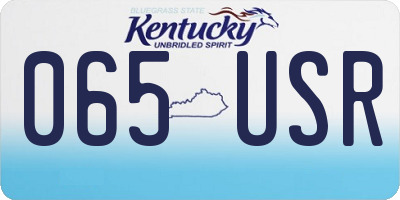 KY license plate 065USR