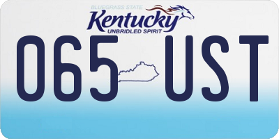 KY license plate 065UST