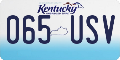 KY license plate 065USV