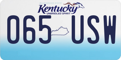 KY license plate 065USW
