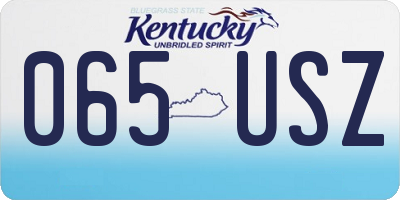 KY license plate 065USZ