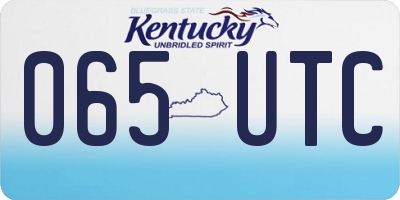 KY license plate 065UTC