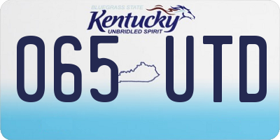 KY license plate 065UTD