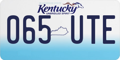 KY license plate 065UTE