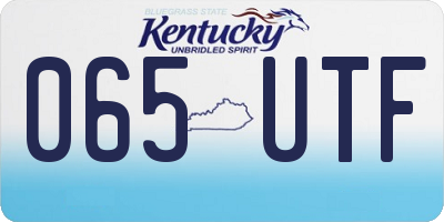 KY license plate 065UTF