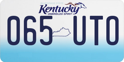 KY license plate 065UTO