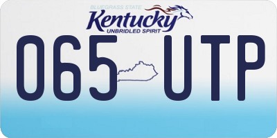KY license plate 065UTP