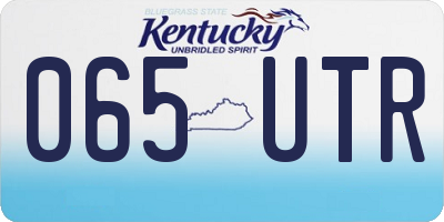 KY license plate 065UTR