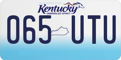 KY license plate 065UTU
