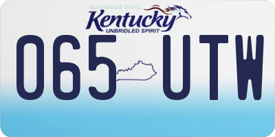 KY license plate 065UTW