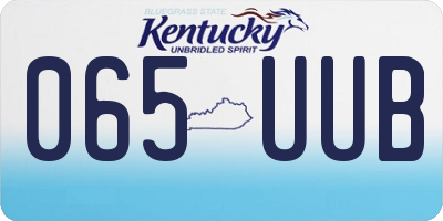KY license plate 065UUB