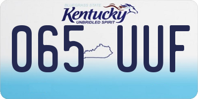 KY license plate 065UUF