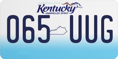 KY license plate 065UUG