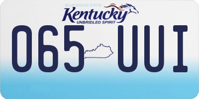 KY license plate 065UUI