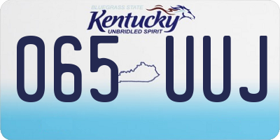 KY license plate 065UUJ