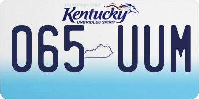 KY license plate 065UUM