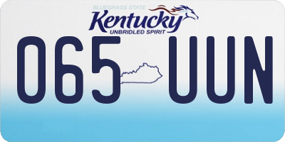 KY license plate 065UUN