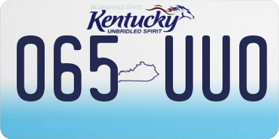 KY license plate 065UUO