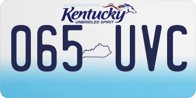 KY license plate 065UVC