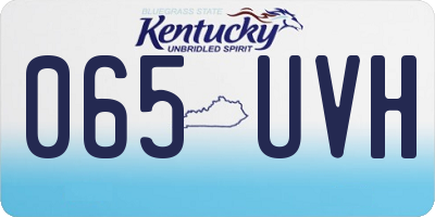 KY license plate 065UVH