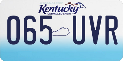 KY license plate 065UVR