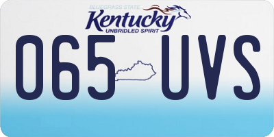 KY license plate 065UVS