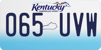 KY license plate 065UVW