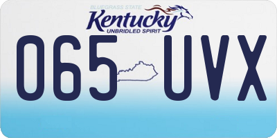 KY license plate 065UVX