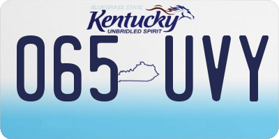 KY license plate 065UVY