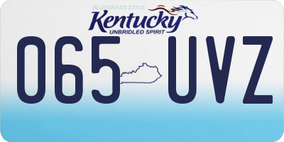 KY license plate 065UVZ