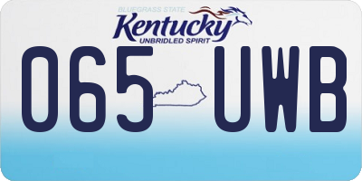 KY license plate 065UWB