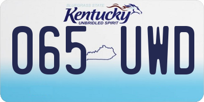 KY license plate 065UWD