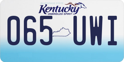 KY license plate 065UWI