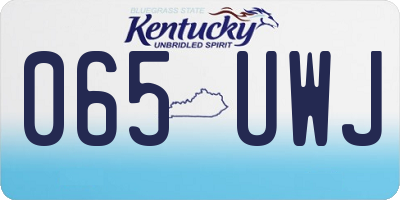 KY license plate 065UWJ