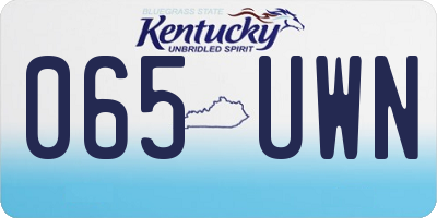 KY license plate 065UWN