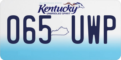 KY license plate 065UWP