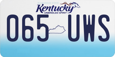 KY license plate 065UWS