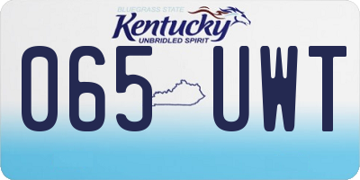 KY license plate 065UWT