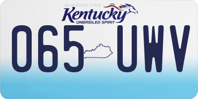 KY license plate 065UWV