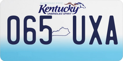 KY license plate 065UXA