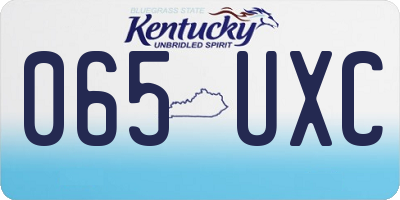 KY license plate 065UXC