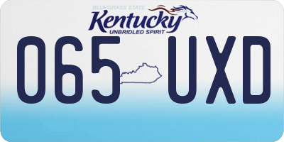 KY license plate 065UXD