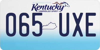 KY license plate 065UXE