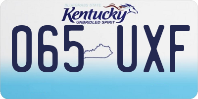 KY license plate 065UXF