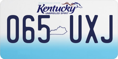 KY license plate 065UXJ