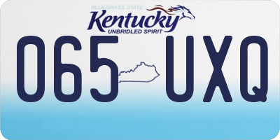 KY license plate 065UXQ