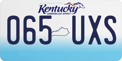 KY license plate 065UXS