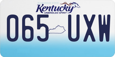 KY license plate 065UXW