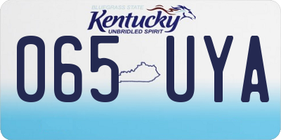 KY license plate 065UYA